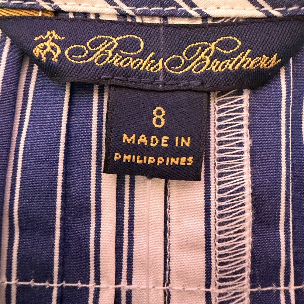 Brooks Brothers Blue & White Striped A-Line Midi Skirt Size 8 NWT 100% Cotton - Picture 6 of 10